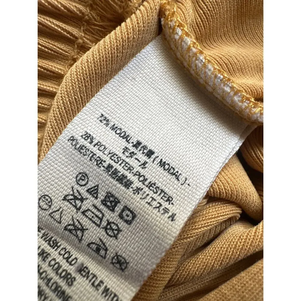 Free People Mustard Yellow Tie Front Back Wide Leg Jumpsuit XS